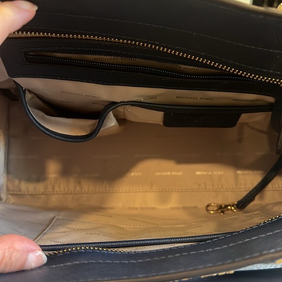 Michael Kors Dark Blue Leather Bag w Adjustable Strap - Picture 6 of 13